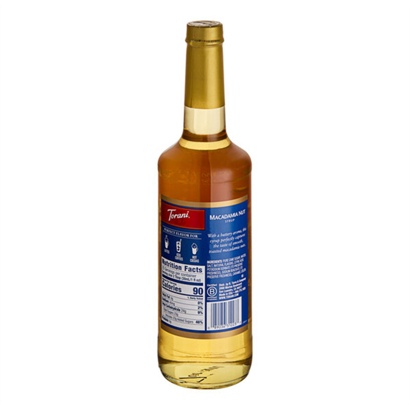 Bouteille de 750 ml en verre Torani Macadamia
