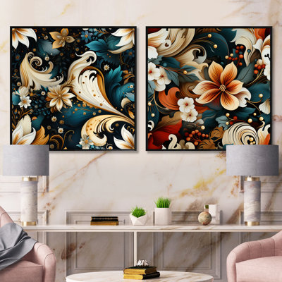 Aries - Ensemble de 2 collages floraux et botaniques carrés