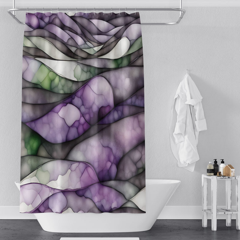Rideau de douche abstrait, H 93 po x l 70 po