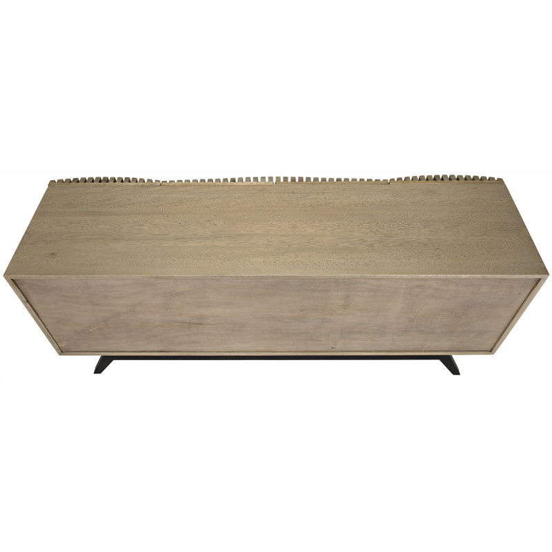 Illusion 78'' W Solid Wood Buffet, Bleached Walnut