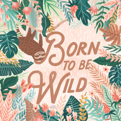 Jungle Hangout III Born To Be Wild by Laura Marshall - Wrapped Canvas Print