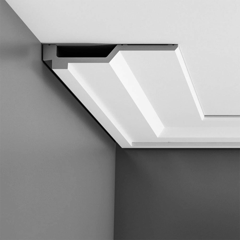 8-1/2 in x 1-9/16 in x 78-3/4 in Primed White Plain Polyurethane Crown Moulding Orac Decor