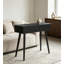 Console Mid-Century moderne avec 2 tiroirs, fabrication en bois de pin massif, finition noire élégante pour le salon, la chambre à coucher ou le vestibule