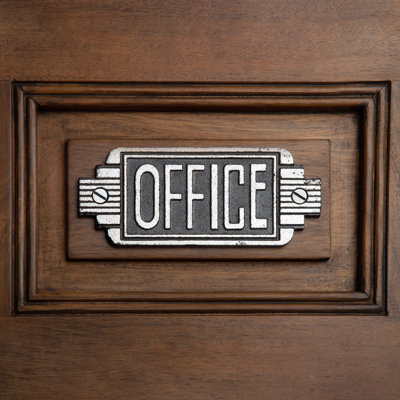 Plaque de porte de bureau simplifiée Art Deco