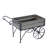 24.4X12.6X15.4" Rustic Black Trolley Cart Plant Stand, Planter
