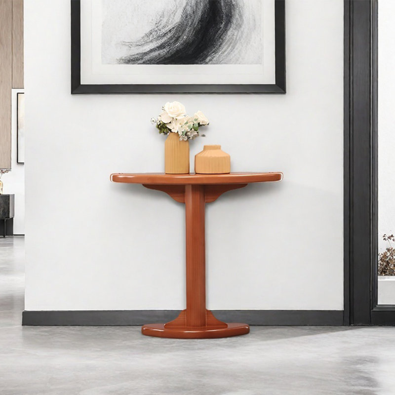 All Solid Wood Narrow Console Table, 31.5" H x 35.43" W x 9.84" D, Natural Wood