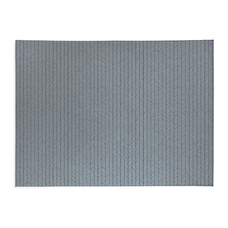Paillasson à chevrons, Bleu, L 60 po x L 84 po