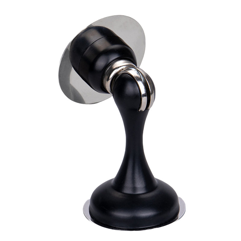DOMIRA Magnetic Floor Mounted Door Stop With Wall Protector, Available In Metallic And Solid Finishes, Black