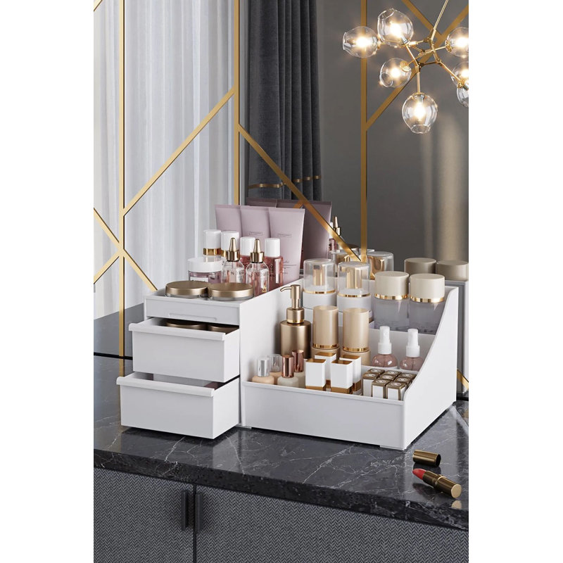Organisateur de maquillage, Blanc
