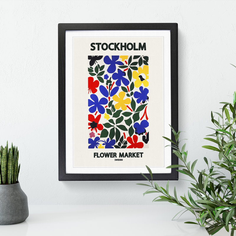 Stockholm Flower Market Exhibition 7 - Single Picture Frame Print on Wood, 46cm H x 34cm W x 2cm D