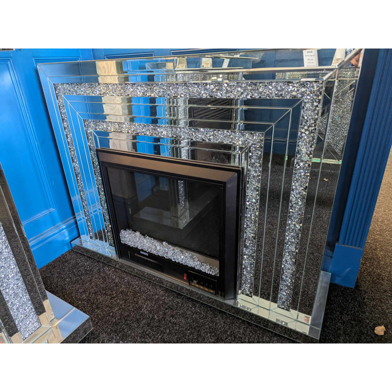 Nova Mirrored Crushed diamond Electric Fireplace