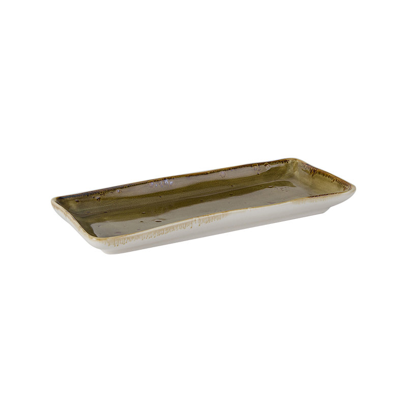 Plateau en porcelaine Tuxton, H 1,1 po x l 11,63 po x P 5,13 po, Brun