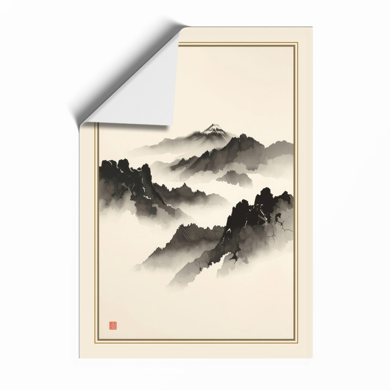 Mountains In Mist Japandi - Print, Unframed, A1 - 84.1 x 59.4 cm