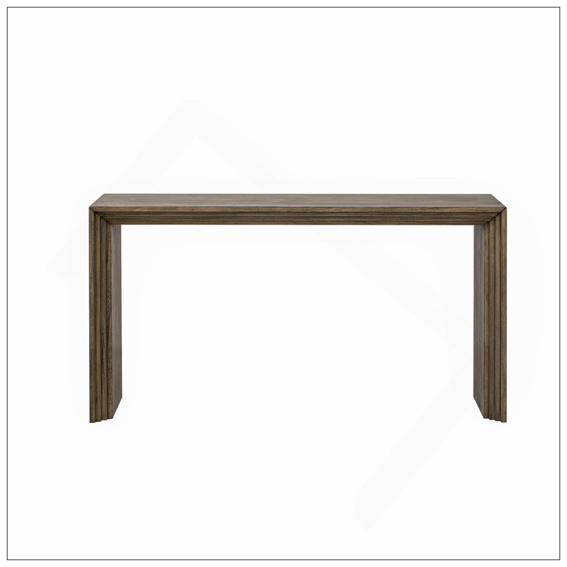 Console de style moderne en placage de bois massif de paulownia, convenant au vestibule, au salon ou à l'entrée., Noir