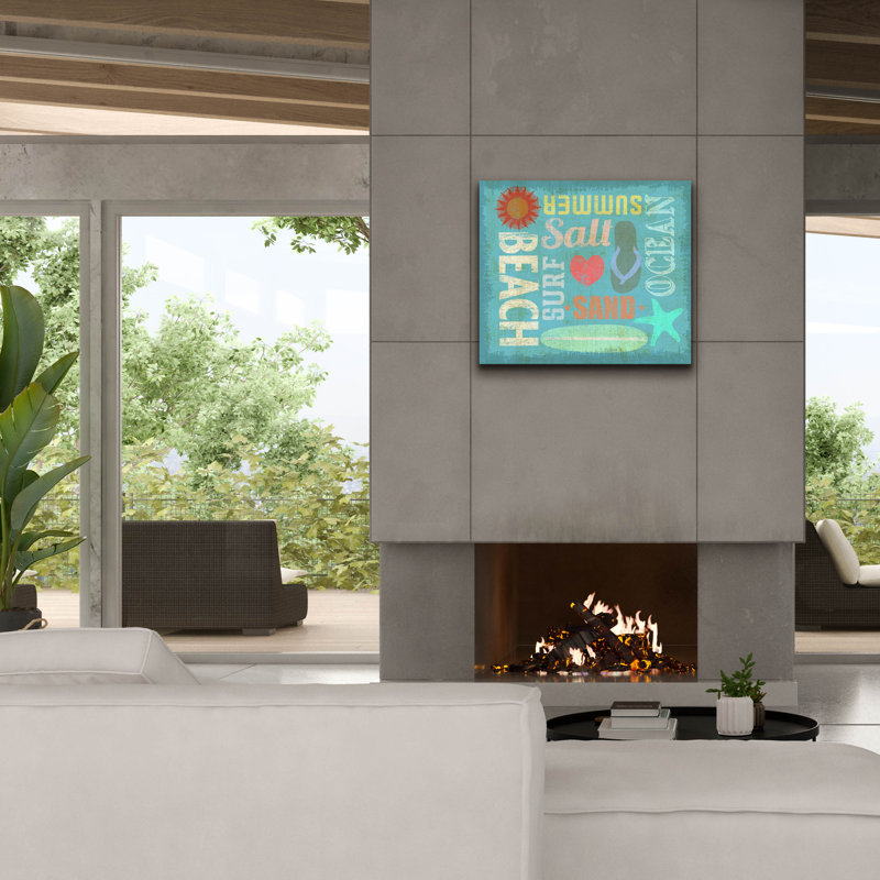 «Day At The Beach» par Art Licensing Studio, art mural sur toile, H 26 po x l 30 po