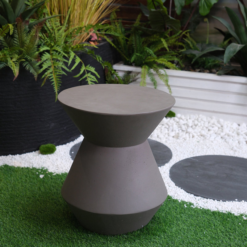 Decorative Garden Conner Table,18.1" H Modern Heavy Duty Patio Sturdy Faux Terrazzo