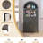 71"H Arched China Cabinet With Glass Doors, Elegant Kitchen Pantry Cabinet 2 Adjustable Shelves, Farmhouse Display Storage Cabinet Bookcase With Barn Door Design For Kitchen, Dining Room, Bathroom, Black-1678843435