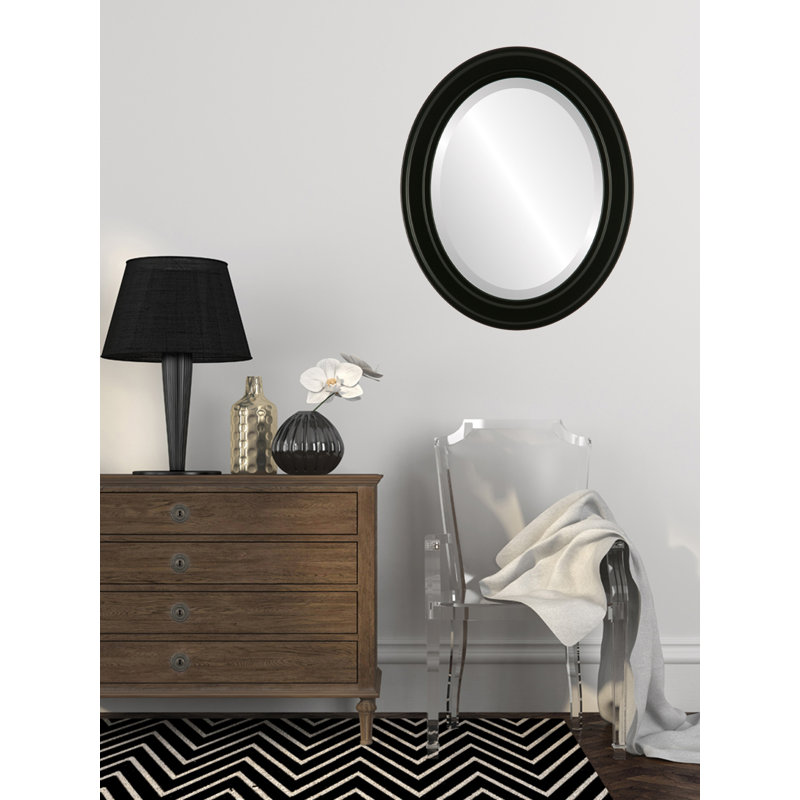 Reitz Oval Mirror, 43" H x 33" W, Matte Black