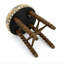 Tabouret de bar rembourré avec structure en bois d'acacia massif Spindle-135653377-135653379