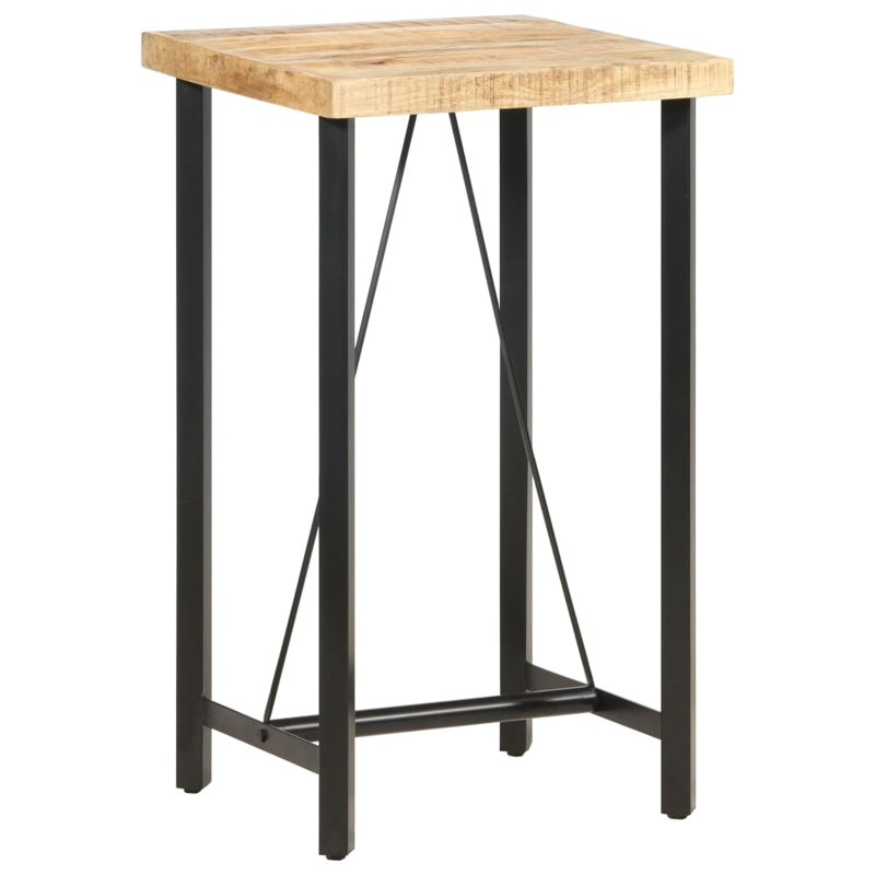 Solid Wood Top Metal Base Dining Table