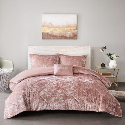 Housse de couette en velours rosé pour lit simple / simple TG avec surface et coussin décoratif en microfibre