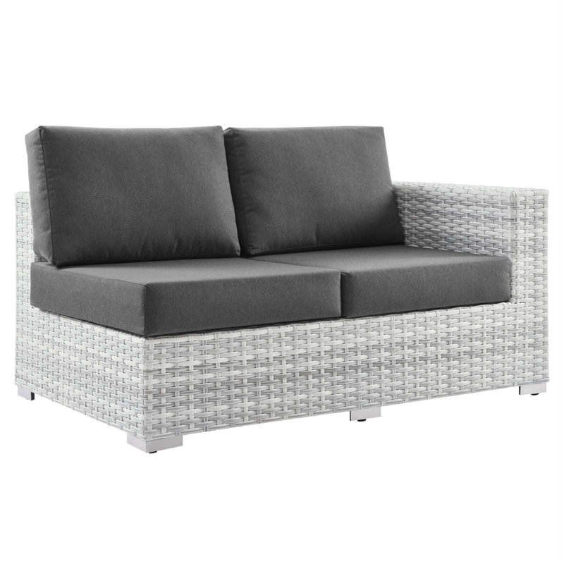 Convene Outdoor Patio Left-Arm Loveseat, Charcoal, Right Hand Facing