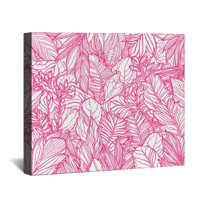 «Pink Leaf», toile tendue sur toile tendue dans de nombreuses tailles, 12 x 12 pouces