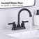 4 Inch 2 Handle Centerset Black Bathroom Faucets, Lead-Free Modern 360 Swivel Spout 2-3 Hole RV Bath