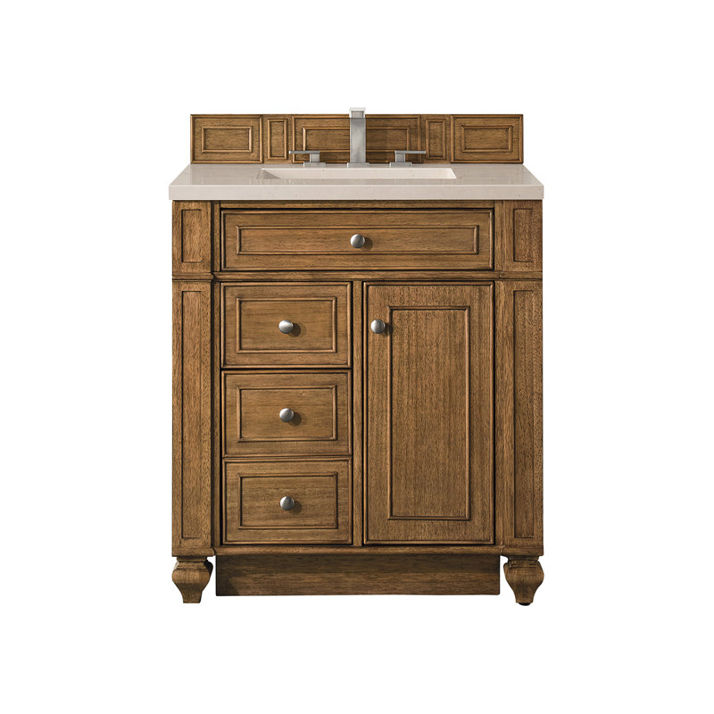 Bristol 30'' W Single Vanity, Saddle Brown, White Zeus, 8" Widespread