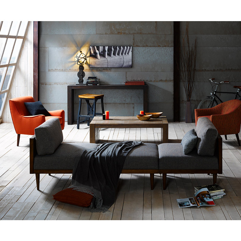 Console Modern Smoke - base en bois massif avec garage de 64 po