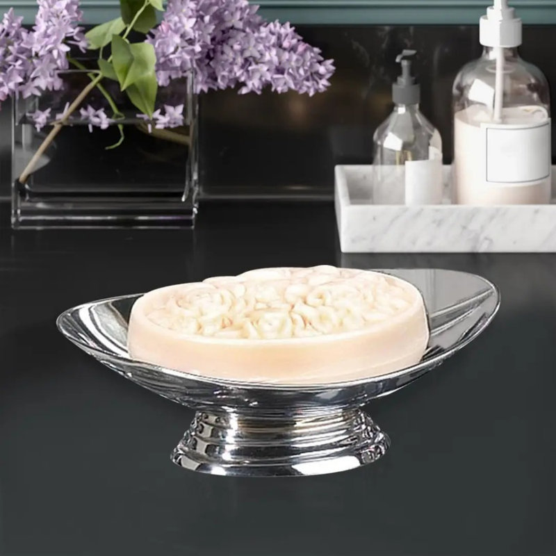 Porte-savon en acier inoxydable, finition dorée, pour comptoir de salle de bain, douche et cuisine argent