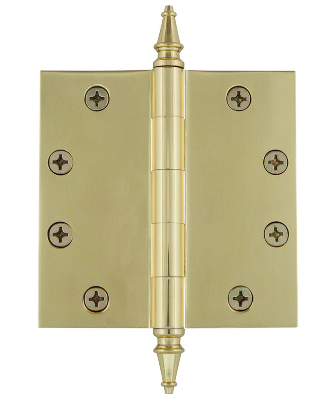 4.5'' x 4.5'' Brass Butt Bearing Hinge, Antique Pewter