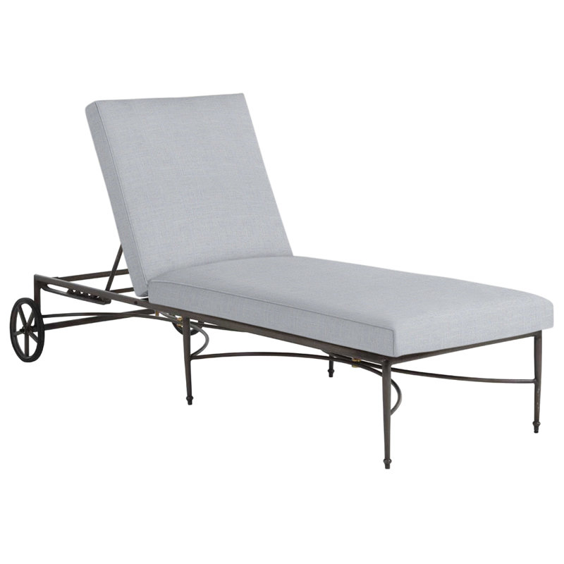 Chaise longue en aluminium Roma, Welt, Lin chambray