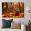 «Autumn Fall», citrouille de l'Action de grâce dans la forêt orange, paysage naturel, impression sur toile encadrée-98161384