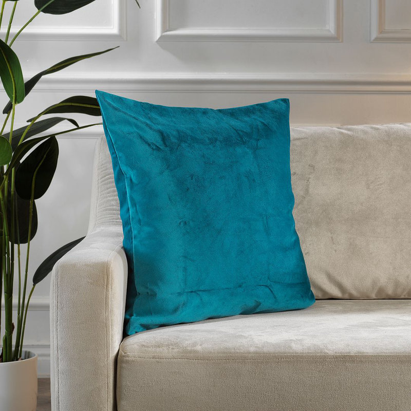 Housse de coussin en velours mat 1pc, Carré 20 po, Bleu turquoise