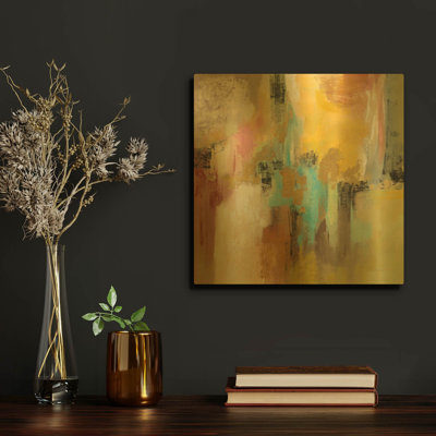 Moment rétro de Silvia Vassileva, tableau mural en métal doré, 30,5 cm x 30,5 cm