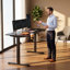 Bureau électrique pour travailler debout, bureau d'ordinateur à hauteur réglable avec support pour téléphone portable-1540455517-1540455506