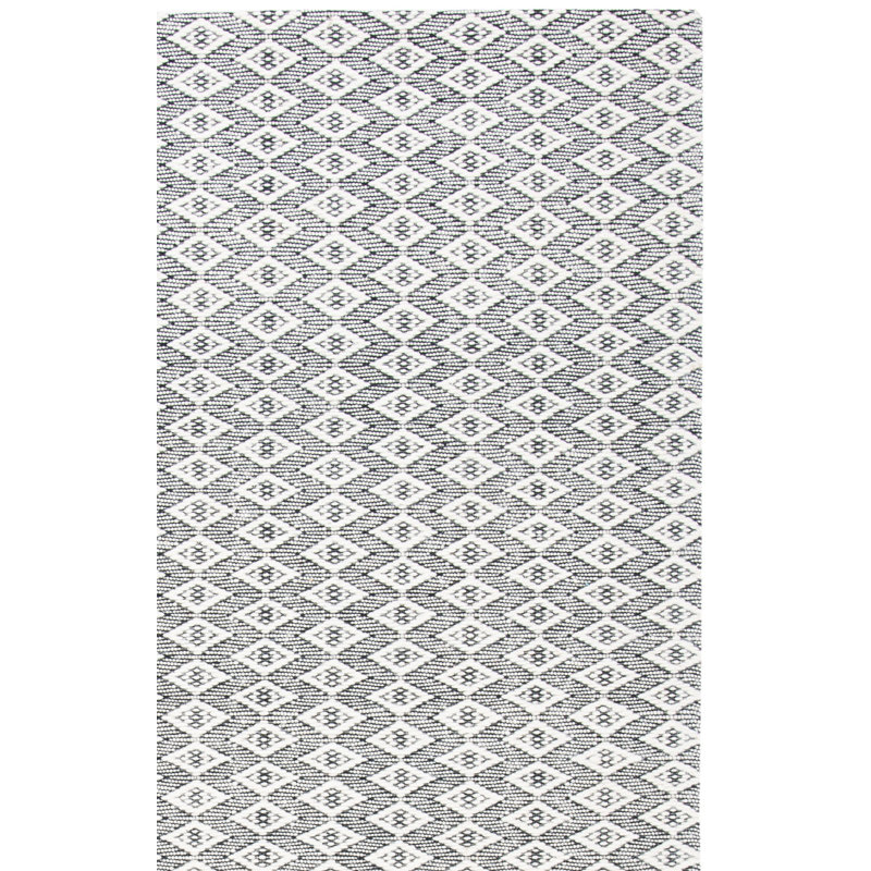 Tapis géométrique en laine et coton tissé à la main Karaline, Tapis de couloir 2 pi 3 po x 8 pi