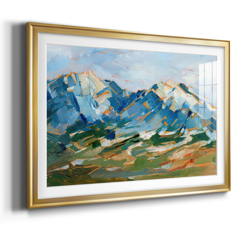 Blue Mountain Peaks I, reproduction d'art encadrée, Or, H 19 po x l 27 po x P 1,5 po