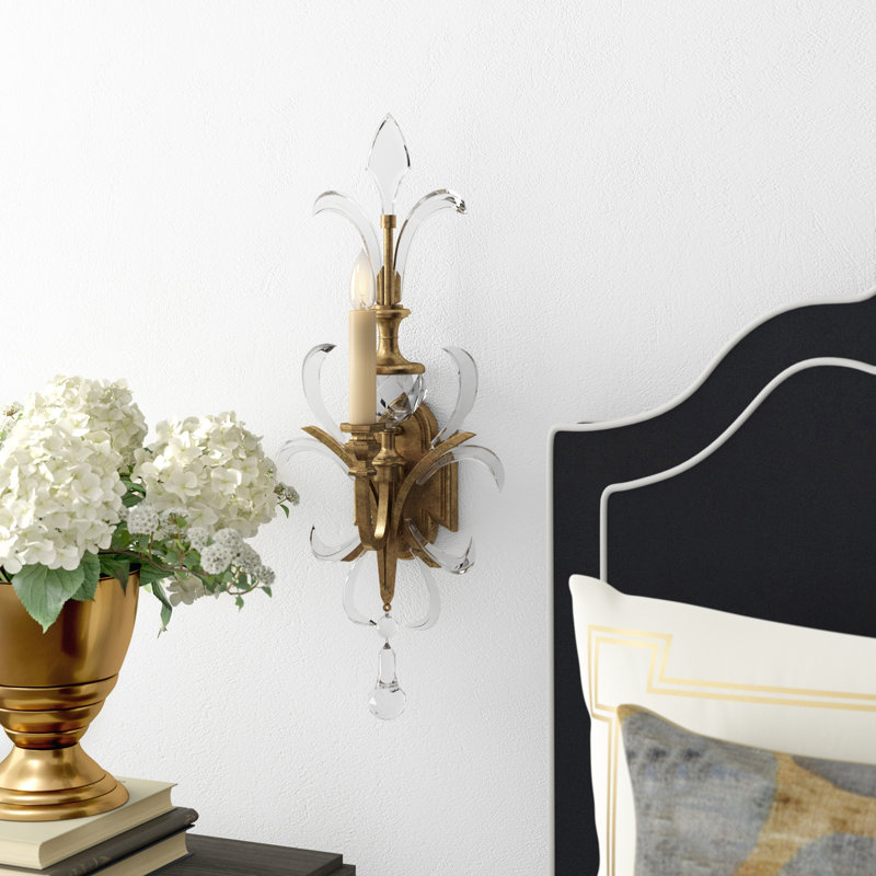 Beveled Arcs 1 - Light Candle Wall Light, Muted Gold Leaf