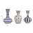 3-Piece Hand-Painted Stoneware Vase With Dots/Stripes