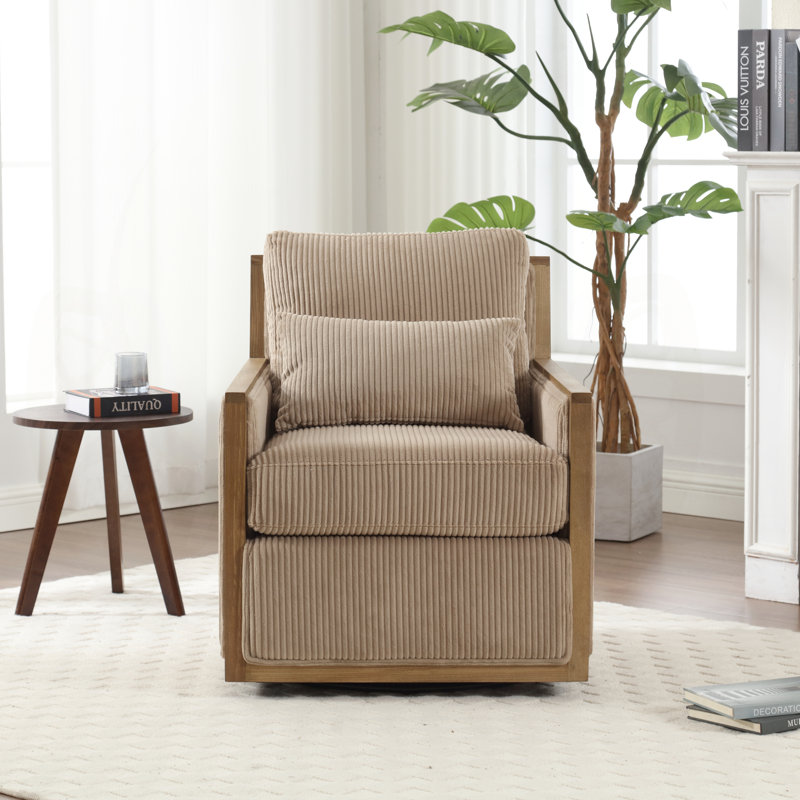 Fauteuil pivotant confortable en velours côtelé pour diverses pièces, améliorant votre temps de loisir