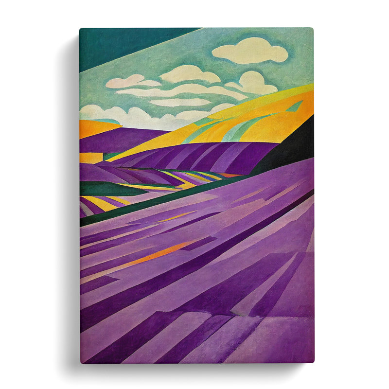 Lavender Field Abstract - Wrapped Canvas, 76cm H x 50cm W x 3cm D