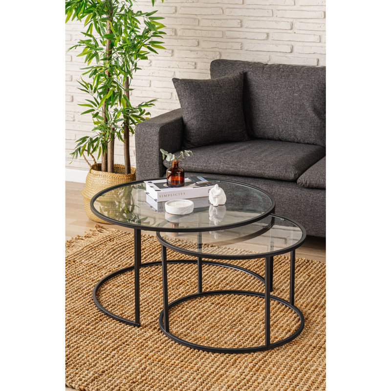Frame Coffee Table, Black, 43" H x 60" L x 80" W