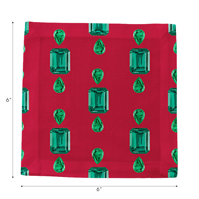 Cotton Blend Square Napkins, Red