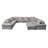 Errett Modern Fabric Reversible 9 Seater Corner Sectional With Movable Ottoman-1154206822