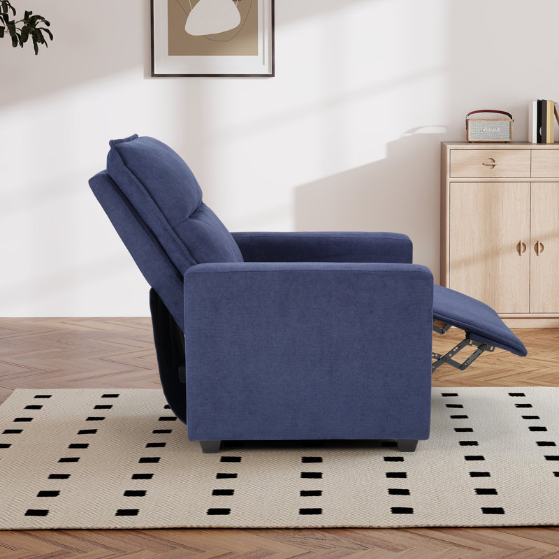 Upholstered Recliner, Bleu