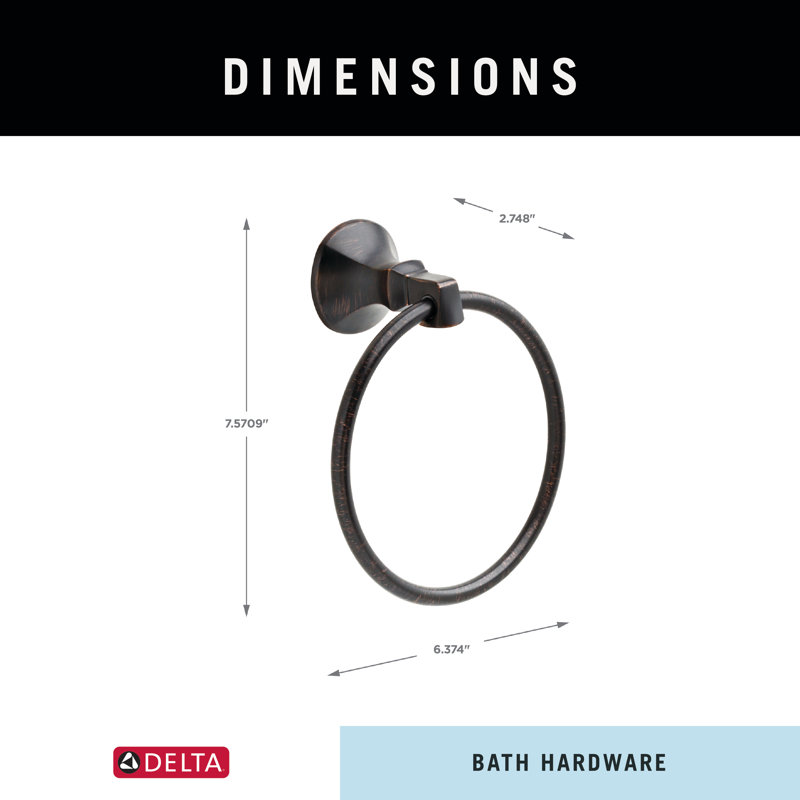 Ashlyn Wall Mount Round Closed Towel Ring Bath Hardware Accessory, Venetian Bronze