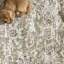 Tapis floral imprimé botanique rétro taupe vieilli-1051780303-1053557604
