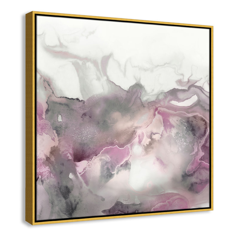 «Mint Bubbles I - Blush Version Print» par Casa Fine Arts, H 31,5 po x l 31,5 po, Or